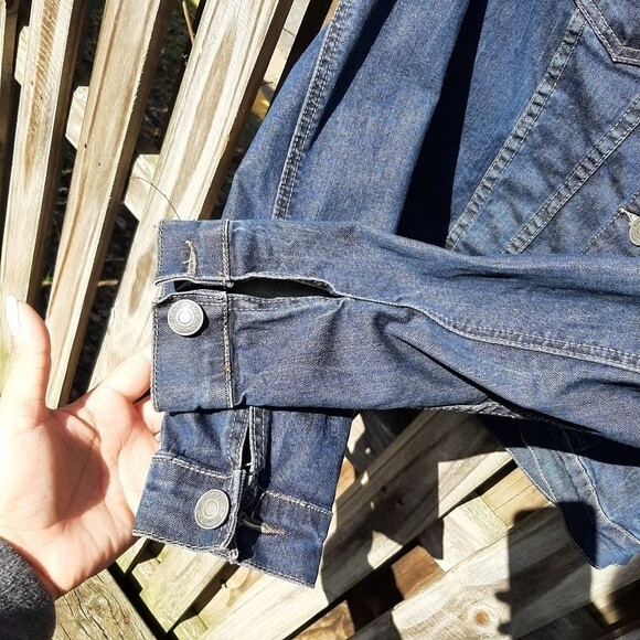 Americanino Blue Denim Jean Jacket Trucker Stretchy Cotton Elastane Size S - Picture 5 of 14